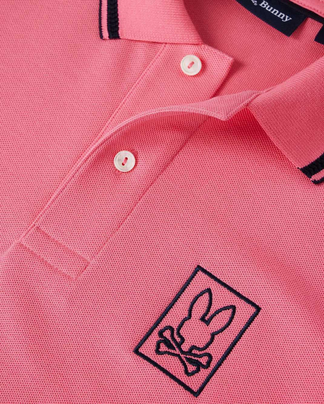 Polos Psycho Bunny Arcadia Pique Polo Shirt Rose Homme | RMW-45334517